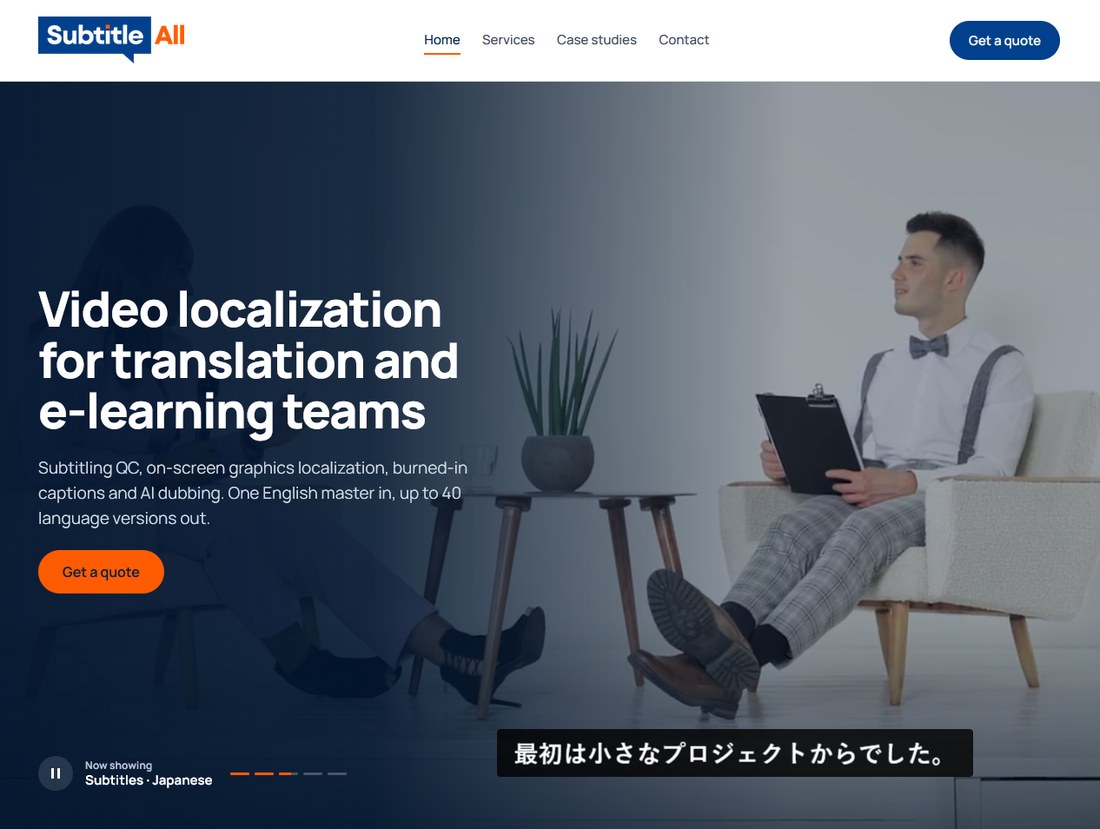 The SubtitleAll homepage